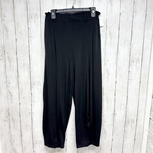 Anthropologie Pants Women Size Small Black Wide Leg Pull On Trousers Pockets